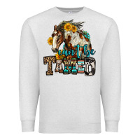 Oatmeal Heather can't be tamed horse Premium Sweatshirt - OliviaCreatesArt