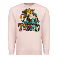 Pale Pink can't be tamed horse Premium Sweatshirt - OliviaCreatesArt