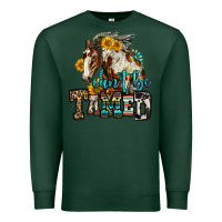 Sports Green can't be tamed horse Premium Sweatshirt - OliviaCreatesArt