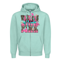 Seafoam Warriors wear pink Cancer Awareness Zipper Hoodie - HowdyJamesFarm