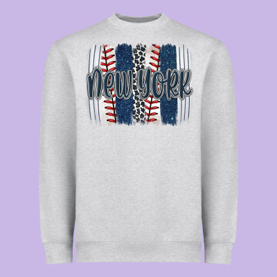 New York Baseball Team Spirit Brushstrokes Heavyweight Sweatshirt Designed By Artiststas