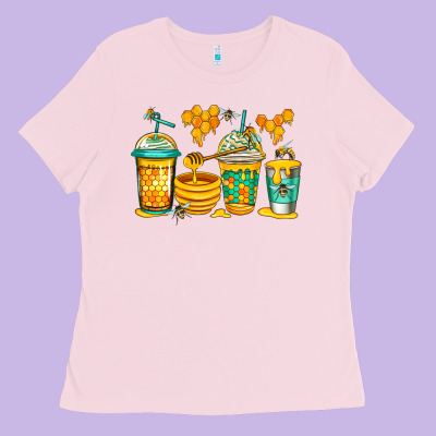 Bumble Bee Honey Coffee Ladies Tee Designed By Jasminsmagicworld