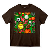 Chocolate Brown physical education class seamless pattern Heavy Core Tee - BundleAndBundleShop