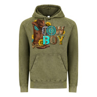 Vintage Olive western cowboy Vintage Hoodie - NancyCooperArtShop