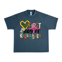 Midnight Navy my first day of kindergarten Urban Heavy Tee - NancyCooperArtShop