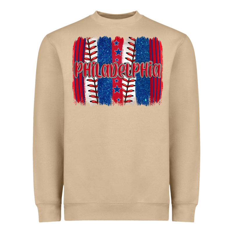 Philadelphia Baseball Team Spirit Brushstrokes Heavyweight Sweatshirt by Artiststas | Teevron