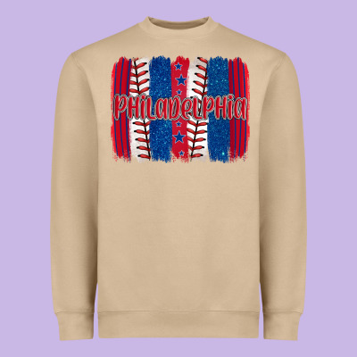 Philadelphia Baseball Team Spirit Brushstrokes Heavyweight Sweatshirt Designed By Artiststas
