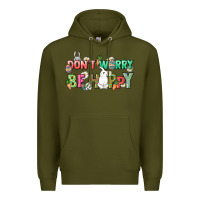 Army Green Don't worry be hoppy Easter Day Premium Hoodie - HowdyJamesFarm