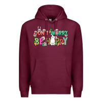 Burgundy Don't worry be hoppy Easter Day Premium Hoodie - HowdyJamesFarm
