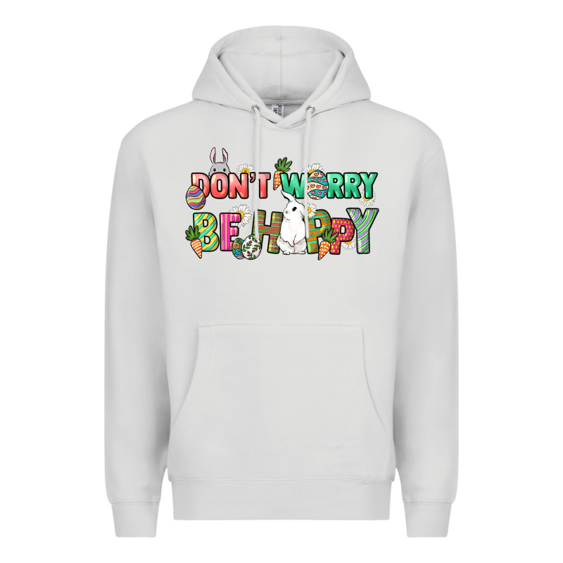 Don't Worry Be Hoppy Easter Day Premium Hoodie by HowdyJamesFarm | Teevron