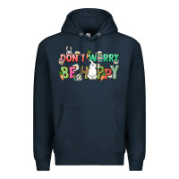 Navy Don't worry be hoppy Easter Day Premium Hoodie - HowdyJamesFarm