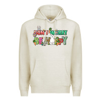 Oatmeal Heather Don't worry be hoppy Easter Day Premium Hoodie - HowdyJamesFarm