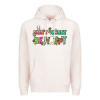 Pale Pink Don't worry be hoppy Easter Day Premium Hoodie - HowdyJamesFarm