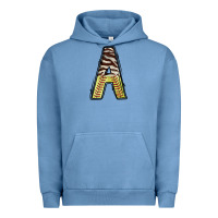 Pigment Pebble Blue softball alphabet a Urban Hoodie - CowhideDigitalArt