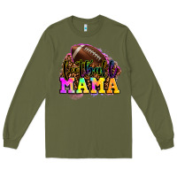 Army Green football mama Long Sleeve Tee - LillyAllenDesigns