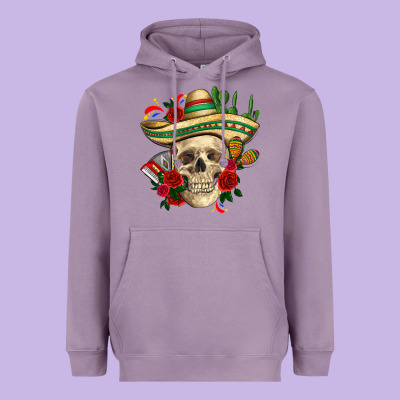 Di De Los Muertos With Roses Mexico Heavyweight Hoodie Designed By Howdyjamesfarm
