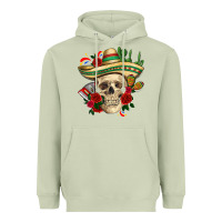 Matcha Di de los muertos with roses Mexico Heavyweight Hoodie - HowdyJamesFarm