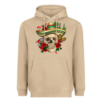 Mushroom Di de los muertos with roses Mexico Heavyweight Hoodie - HowdyJamesFarm