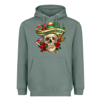 Sage Di de los muertos with roses Mexico Heavyweight Hoodie - HowdyJamesFarm