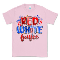 Bubblegum Pink red white boujee Classic Tee - MaliasSmallBusiness