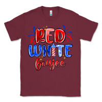 Burgundy red white boujee Classic Tee - MaliasSmallBusiness