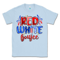 Dusty Blue red white boujee Classic Tee - MaliasSmallBusiness