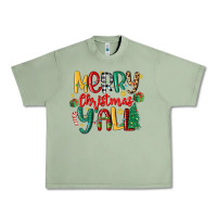 Oil Green merry christmas y'all Urban Heavy Tee - MaliasSmallBusiness