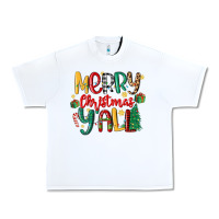 White merry christmas y'all Urban Heavy Tee - MaliasSmallBusiness