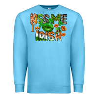 Ocean Blue Kiss me i am irish St. Patrick's Day Premium Sweatshirt - CowGirlArtShop