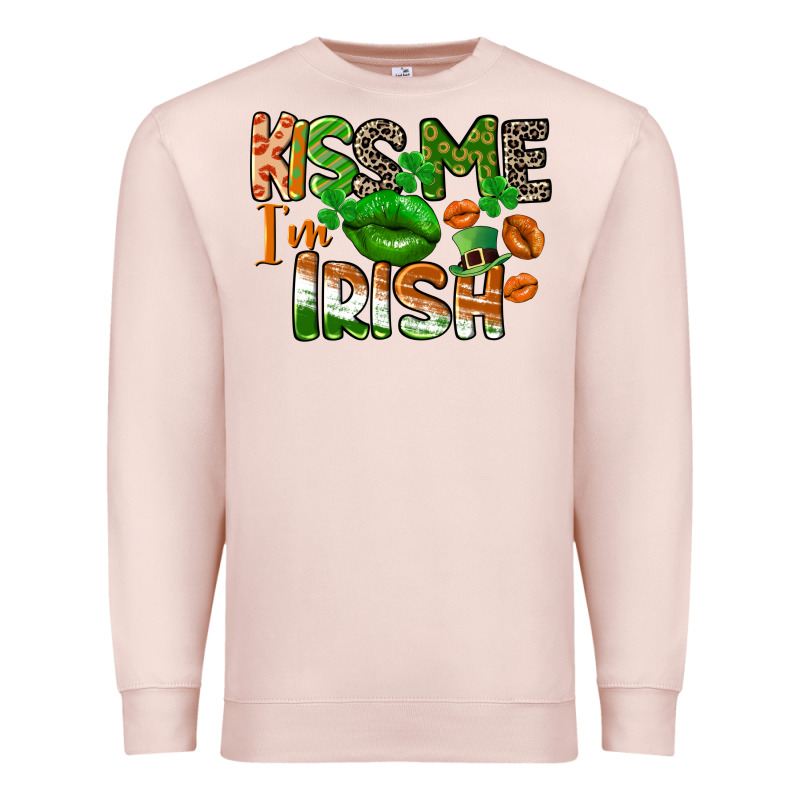 Kiss Me I Am Irish St. Patrick's Day Premium Sweatshirt by CowGirlArtShop | Teevron