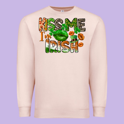 Kiss Me I Am Irish St. Patrick's Day Premium Sweatshirt Designed By Cowgirlartshop