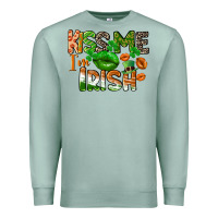 Seafoam Kiss me i am irish St. Patrick's Day Premium Sweatshirt - CowGirlArtShop