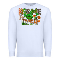 White Kiss me i am irish St. Patrick's Day Premium Sweatshirt - CowGirlArtShop