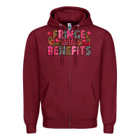 Burgundy Fringe with benefits Valentine's Day Zipper Hoodie - HowdyJamesFarm