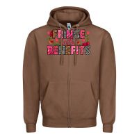 Chestnut Fringe with benefits Valentine's Day Zipper Hoodie - HowdyJamesFarm