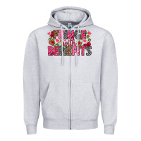 Heather Grey Fringe with benefits Valentine's Day Zipper Hoodie - HowdyJamesFarm