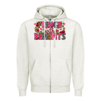 Oatmeal Heather Fringe with benefits Valentine's Day Zipper Hoodie - HowdyJamesFarm