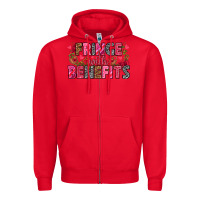 Red Fringe with benefits Valentine's Day Zipper Hoodie - HowdyJamesFarm