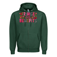 Sports Green Fringe with benefits Valentine's Day Zipper Hoodie - HowdyJamesFarm