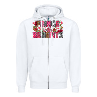 White Fringe with benefits Valentine's Day Zipper Hoodie - HowdyJamesFarm