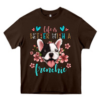 Chocolate Brown life is better with a frenchie Heavy Core Tee - Jasminsmagicworld