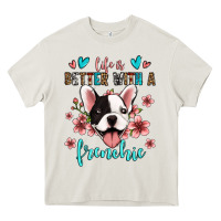 Cream life is better with a frenchie Heavy Core Tee - Jasminsmagicworld