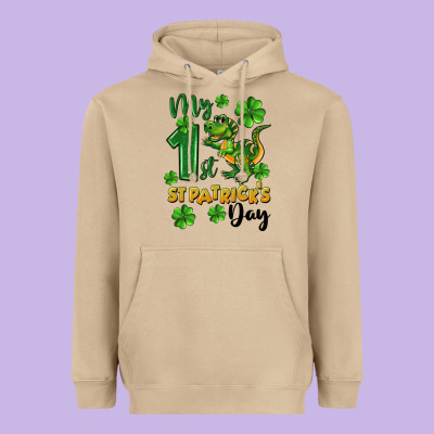 My First St. Patrick's Day Heavyweight Hoodie Designed By Cowgirlartshop