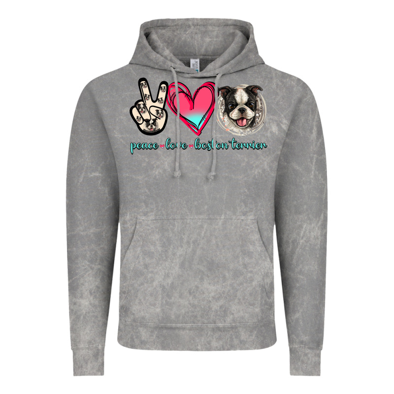 Peace Love Boston Terrier Vintage Hoodie by Jasminsmagicworld | Teevron