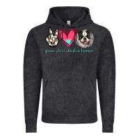 Vintage Black Peace Love Boston Terrier Vintage Hoodie - Jasminsmagicworld