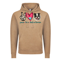 Vintage Coffee Peace Love Boston Terrier Vintage Hoodie - Jasminsmagicworld