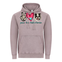 Vintage Zinc Peace Love Boston Terrier Vintage Hoodie - Jasminsmagicworld