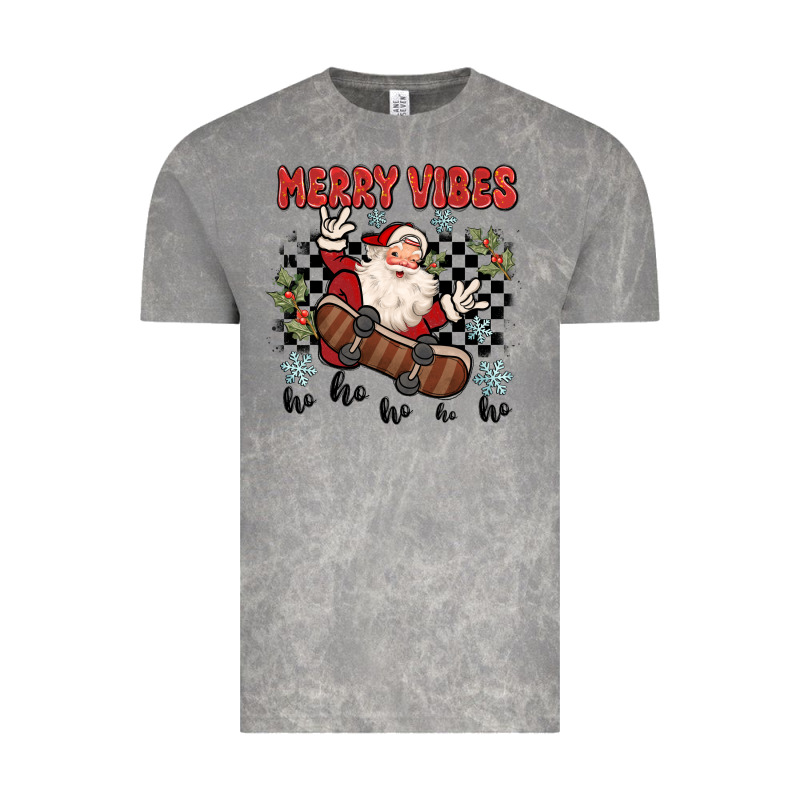 Merry Vibes Ho Ho Ho Vintage Tee by MaliasSmallBusiness | Teevron