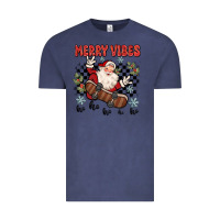 Vintage Denim merry vibes ho ho ho Vintage Tee - MaliasSmallBusiness