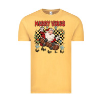 Vintage Mustard merry vibes ho ho ho Vintage Tee - MaliasSmallBusiness
